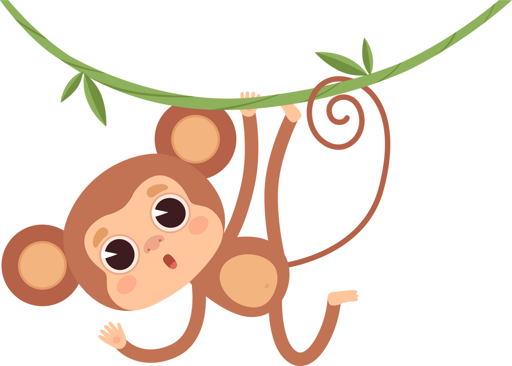 Cute monkeys Jungle wild animals baby little monkeys