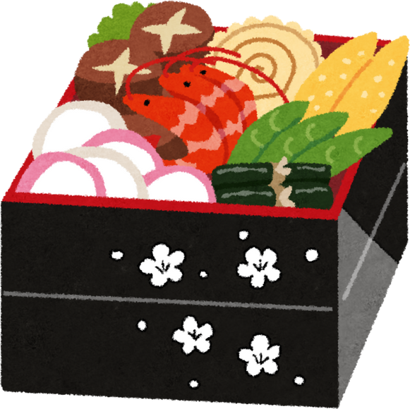 Illustration of Traditional Japanese Osechi Ryori for New Year