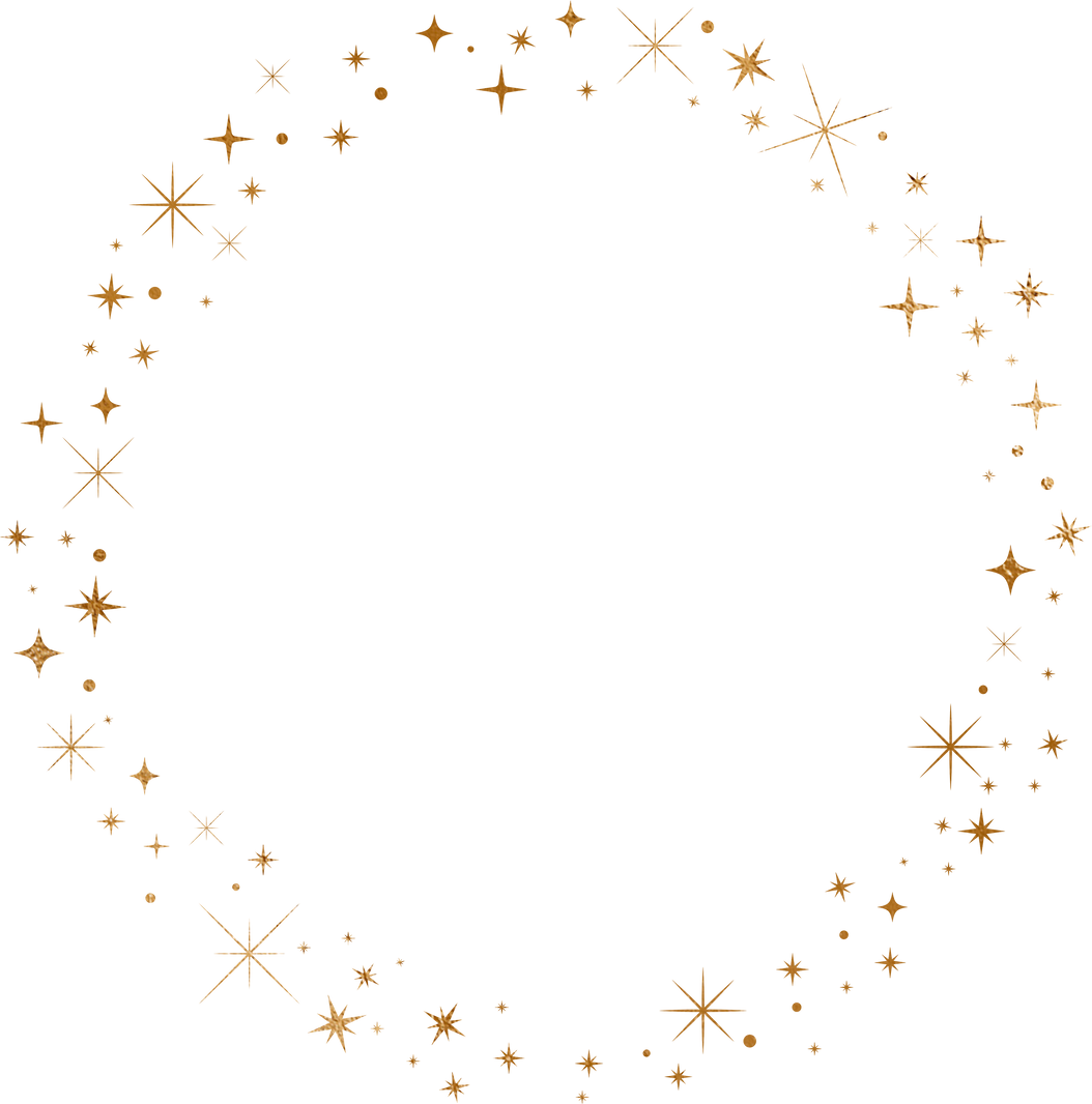 Gold Sparkle Star Circle Frame